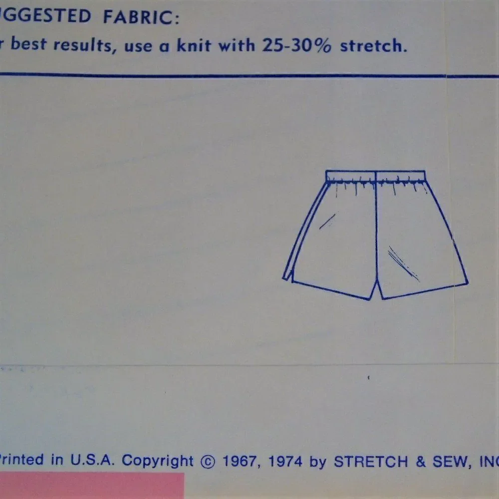 Stretch and Sew 650 Pattern Uncut Tennis Shorts